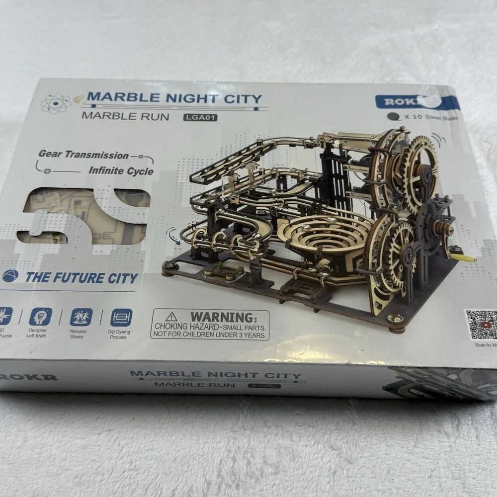 ROKR Marble Night City Marble Run LGA01 3D Wooden Puzzle Kit New Sealed